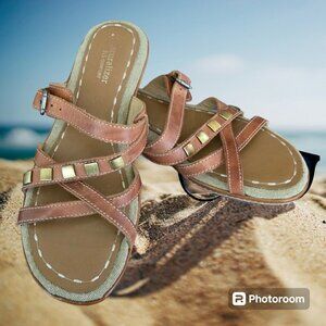 Naturalizer Naima Leather Sandals Size 9N Sweet Potato Color Adjustable Buckle
